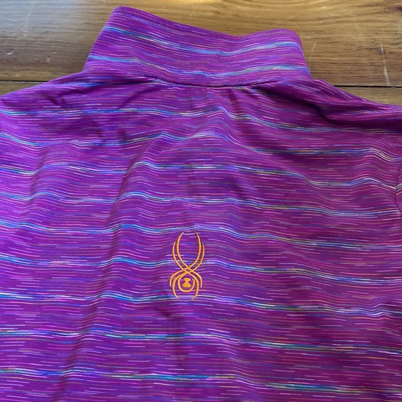SPYDER Girls L (14-16) Pink/Orange Bocca Turtleneck Mid-Layer Quarter Zip - Picture 2 of 6